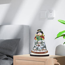 Load image into Gallery viewer, Wooden Diamond Painting Desktop Decor Xmas Snowman for Home Office Desktop Decor