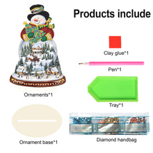 Load image into Gallery viewer, Wooden Diamond Painting Desktop Decor Xmas Snowman for Home Office Desktop Decor