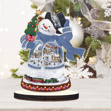Load image into Gallery viewer, Wooden Diamond Painting Desktop Decor Xmas Snowman for Home Office Desktop Decor