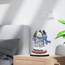 Load image into Gallery viewer, Wooden Diamond Painting Desktop Decor Xmas Snowman for Home Office Desktop Decor