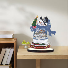 Load image into Gallery viewer, Wooden Diamond Painting Desktop Decor Xmas Snowman for Home Office Desktop Decor