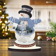 Load image into Gallery viewer, Wooden Diamond Painting Desktop Decor Xmas Snowman for Home Office Desktop Decor