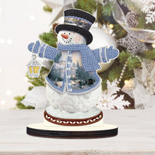 Load image into Gallery viewer, Wooden Diamond Painting Desktop Decor Xmas Snowman for Home Office Desktop Decor