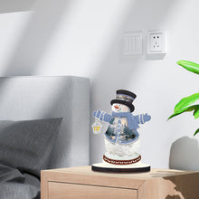 Load image into Gallery viewer, Wooden Diamond Painting Desktop Decor Xmas Snowman for Home Office Desktop Decor