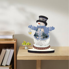 Load image into Gallery viewer, Wooden Diamond Painting Desktop Decor Xmas Snowman for Home Office Desktop Decor