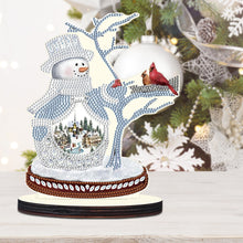 Load image into Gallery viewer, Wooden Diamond Painting Desktop Decor Xmas Snowman for Home Office Desktop Decor