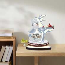 Load image into Gallery viewer, Wooden Diamond Painting Desktop Decor Xmas Snowman for Home Office Desktop Decor