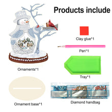 Load image into Gallery viewer, Wooden Diamond Painting Desktop Decor Xmas Snowman for Home Office Desktop Decor