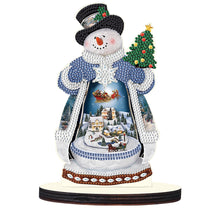 Load image into Gallery viewer, Wooden Diamond Painting Desktop Decor Xmas Snowman for Home Office Desktop Decor