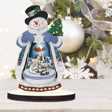 Load image into Gallery viewer, Wooden Diamond Painting Desktop Decor Xmas Snowman for Home Office Desktop Decor
