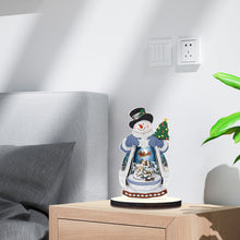 Load image into Gallery viewer, Wooden Diamond Painting Desktop Decor Xmas Snowman for Home Office Desktop Decor