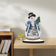 Load image into Gallery viewer, Wooden Diamond Painting Desktop Decor Xmas Snowman for Home Office Desktop Decor