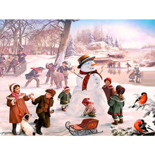 Load image into Gallery viewer, Diamond Painting - Full Square - Christmas street snow scene (40*30CM)