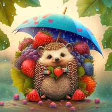 Load image into Gallery viewer, Diamond Painting - Full Round - umbrella animal hedgehog (30*30CM)