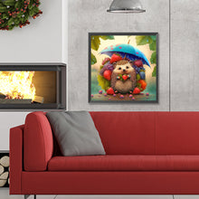 Load image into Gallery viewer, Diamond Painting - Full Round - umbrella animal hedgehog (30*30CM)