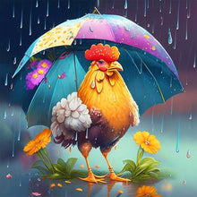 Load image into Gallery viewer, Diamond Painting - Full Round - umbrella animal rooster (30*30CM)