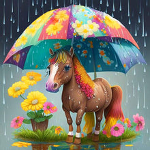 Load image into Gallery viewer, Diamond Painting - Full Round - umbrella animal pony (30*30CM)