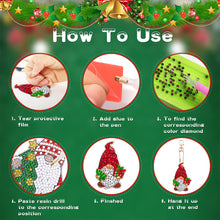 Load image into Gallery viewer, 12PCS Double Sided Special Shape Diamond Art Keyring (Christmas Gnome)