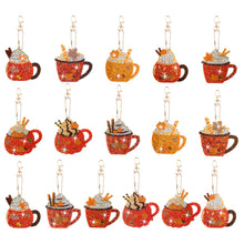 Load image into Gallery viewer, 16PCS Double Sided Special Shape Diamond Art Keyring (Halloween Pumpkin)
