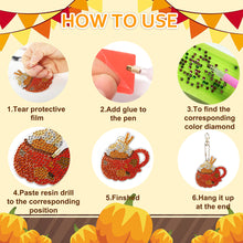 Load image into Gallery viewer, 16PCS Double Sided Special Shape Diamond Art Keyring (Halloween Pumpkin)