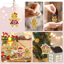 Load image into Gallery viewer, 12PCS Double Sided Special Shape Diamond Art Keyring (Gingerbread Man)