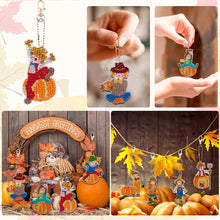 Load image into Gallery viewer, 16PCS Double Sided Special Shape Diamond Art Keyring (Scarecrow)