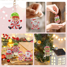 Load image into Gallery viewer, 16PCS Double Sided Special Shape Diamond Art Keyring (Christmas Penguin)