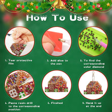 Load image into Gallery viewer, 16PCS Double Sided Special Shape Diamond Art Keyring (Christmas Cottage)