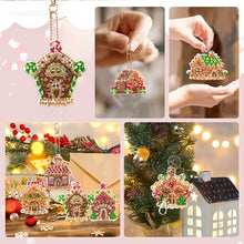 Load image into Gallery viewer, 16PCS Double Sided Special Shape Diamond Art Keyring (Christmas Cottage)