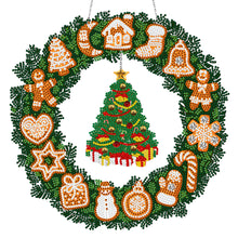 Load image into Gallery viewer, Special Shaped Crystal Painting Wreath with LED Light 29x29cm (Xmas Tree)