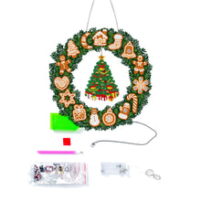 Load image into Gallery viewer, Special Shaped Crystal Painting Wreath with LED Light 29x29cm (Xmas Tree)