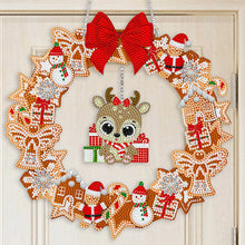 Load image into Gallery viewer, Special Shaped Crystal Painting Wreath with LED Light 29x29cm (Xmas Elk)