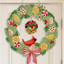 Load image into Gallery viewer, Special Shaped Crystal Painting Wreath with LED Light 29x26cm (Xmas Bell)