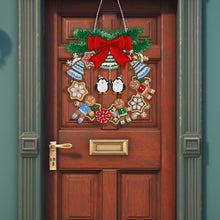 Load image into Gallery viewer, Special Shaped Crystal Painting Wreath with LED Light 29x27cm (Double Penguin)