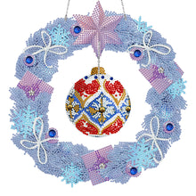 Load image into Gallery viewer, Special Shaped Crystal Painting Wreath with LED Light 29x29cm (Xmas Ball)