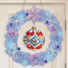 Load image into Gallery viewer, Special Shaped Crystal Painting Wreath with LED Light 29x29cm (Xmas Ball)