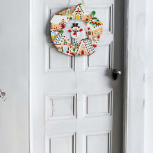 Load image into Gallery viewer, Special Shaped Crystal Painting Wreath with LED Light 29x29cm (Xmas Snowman)