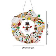 Load image into Gallery viewer, Special Shaped Crystal Painting Wreath with LED Light 29x29cm (Xmas Snowman)