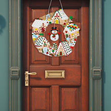 Load image into Gallery viewer, Special Shaped Crystal Painting Wreath with LED Light 29x29cm (Xmas Snowman)