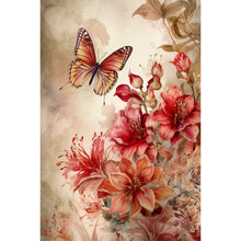 Load image into Gallery viewer, Diamond Painting - Full Round - Retro butterfly with hibiscus (40*60CM)