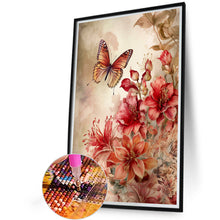 Load image into Gallery viewer, Diamond Painting - Full Round - Retro butterfly with hibiscus (40*60CM)