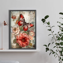 Load image into Gallery viewer, Diamond Painting - Full Round - Vintage butterfly and peony (40*60CM)