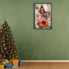 Load image into Gallery viewer, Diamond Painting - Full Round - Vintage butterfly and peony (40*60CM)