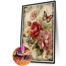 Load image into Gallery viewer, Diamond Painting - Full Round - Vintage butterflies and peonies (40*60CM)