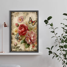 Load image into Gallery viewer, Diamond Painting - Full Round - Vintage butterflies and peonies (40*60CM)