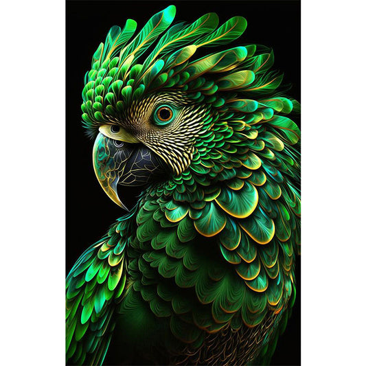 AB Diamond Painting - Full Square - green parrot (45*70CM)