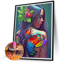 Load image into Gallery viewer, Diamond Painting - Full Round - Girl with painted butterfly on back (50*60CM)