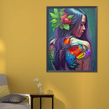 Load image into Gallery viewer, Diamond Painting - Full Round - Girl with painted butterfly on back (50*60CM)