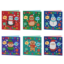 Load image into Gallery viewer, 6PCS DIY Diamond Painting Card Elk Christmas Diamond Drawing Card 30x15cm (#2)