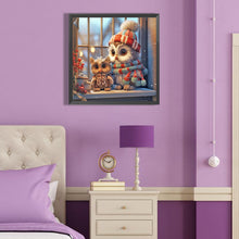 Load image into Gallery viewer, Diamond Painting - Full Round - Christmas snowy night owl animal series (40*40CM)